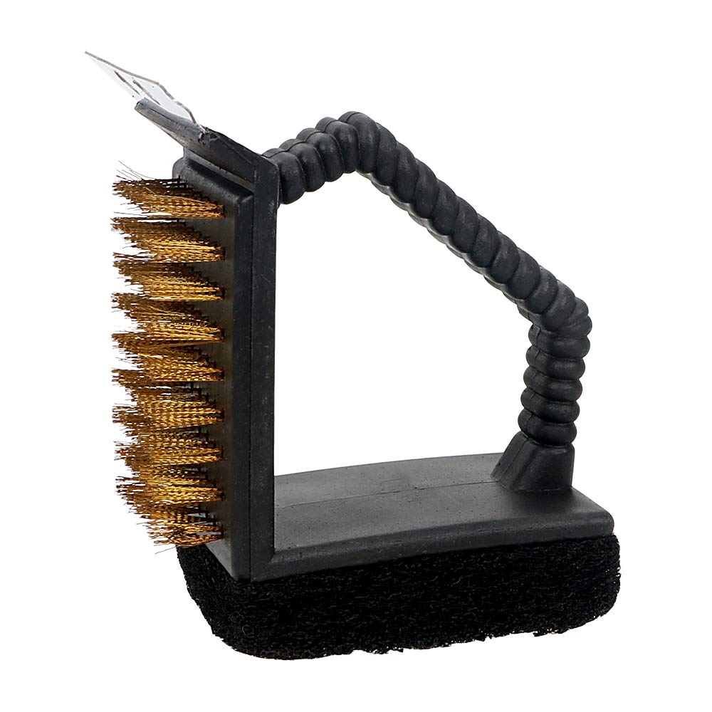 Perie curatare gratar| Kinghoff| Maner ergonomic| Compatibilitate universala| 3 in 1|perie sarma|spatula|burete - BUZ.RO