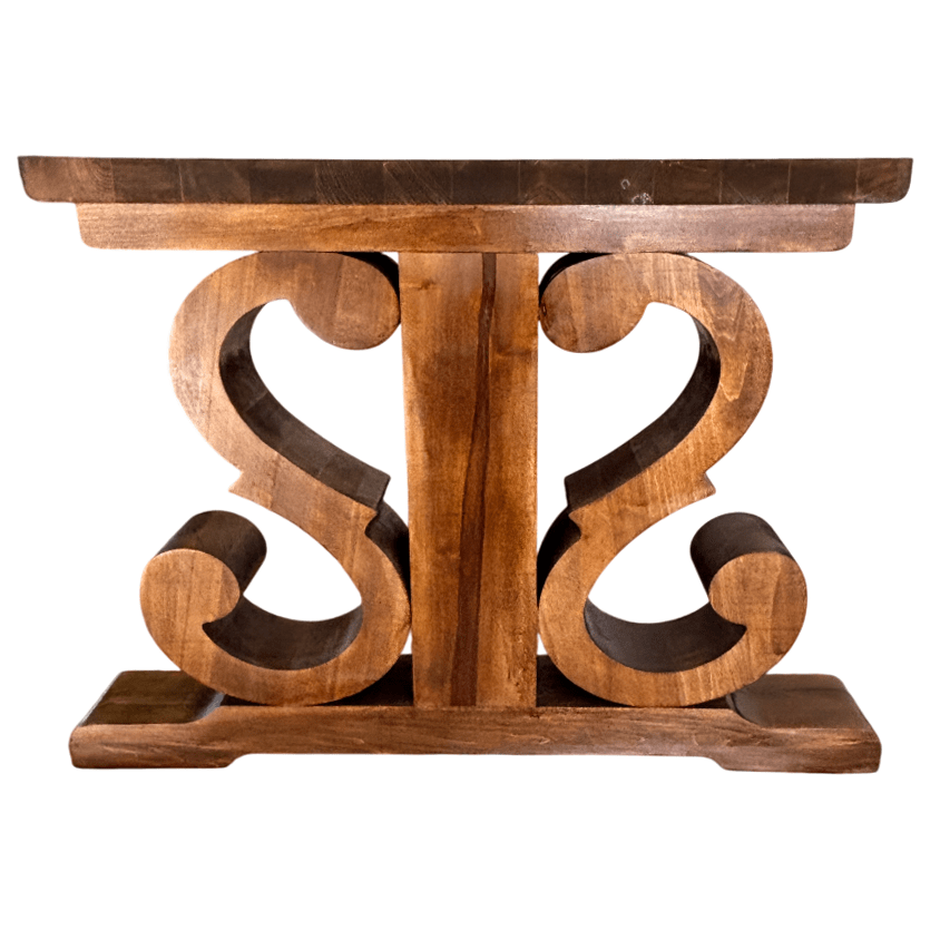 Picioare masa lemn, set 2 bucati, mobilier dining, model rustic, tei, 92x 71 cm - BUZ.RO