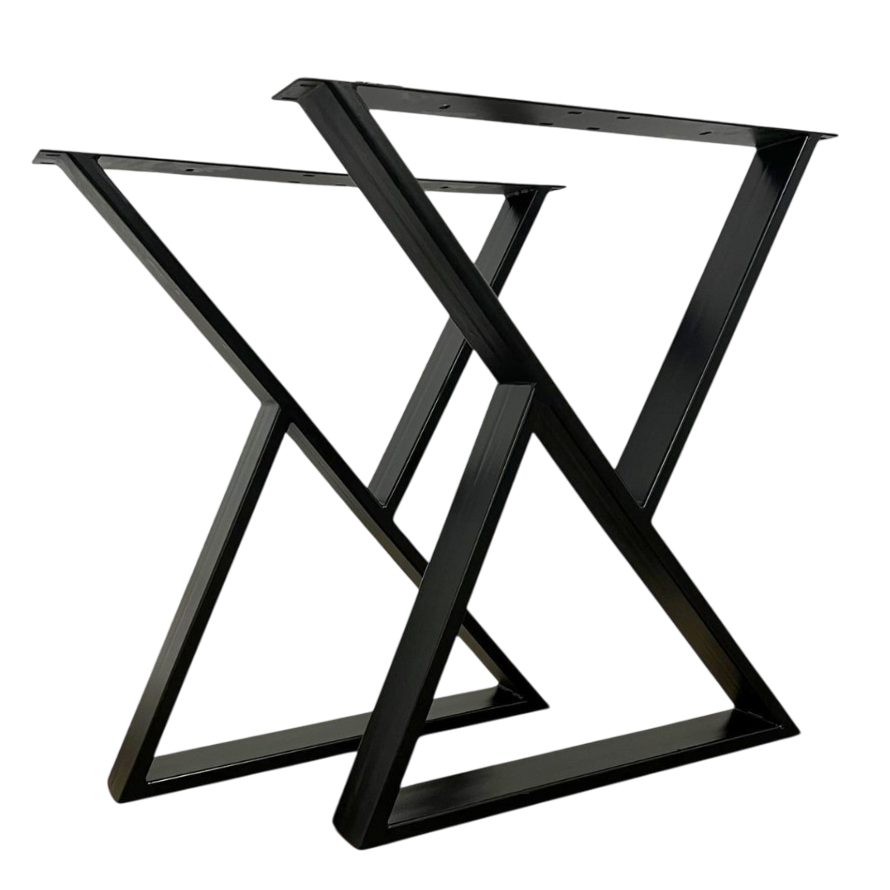 Picioare metalice masa, set metal, 2 bucati, mobilier dining, 65x8x73 cm NEGRU