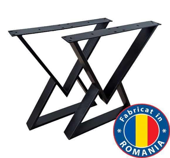 Picioare metalice masa, set metal, 2 bucati, mobilier dining, 65 x 72 x 8 cm