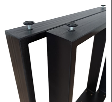 Picioare metalice masa, set metal, 2 bucati, mobilier dining, 48x 5 x 73 cm NEGRU