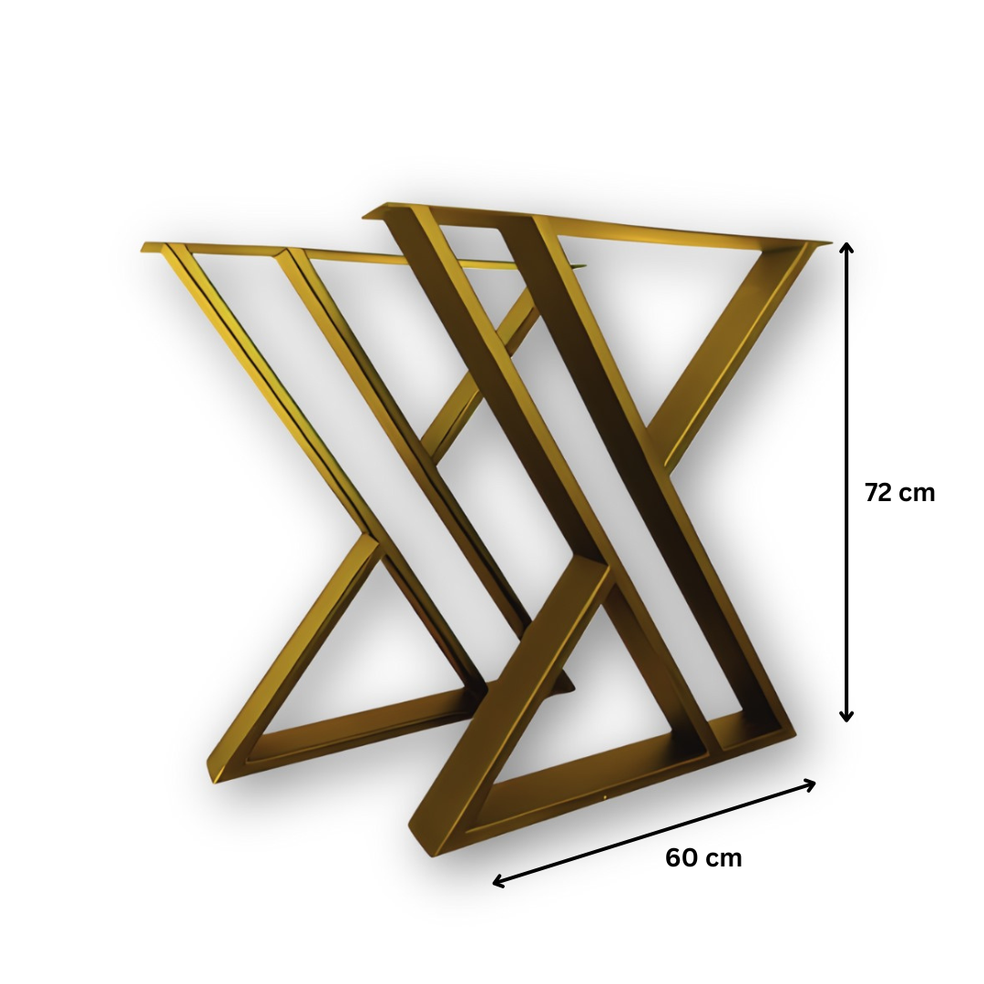 Picioare metalice masa ,negre,albe,aurii ,set 2 picioare masa metal, mobilier, finisate, vopsite,60x65x70cm auriu