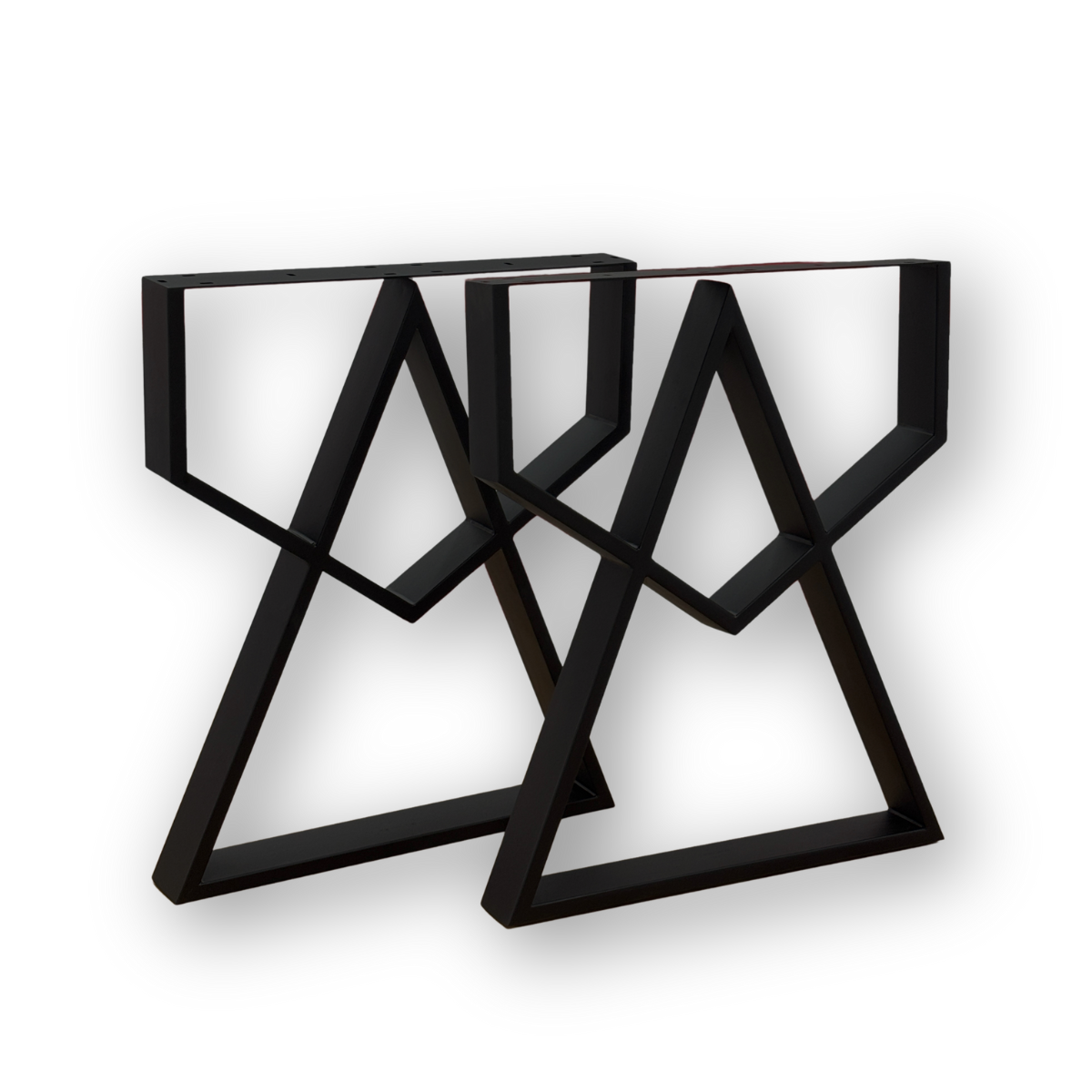 Picioare metalice masa, set metal, 2 bucati, mobilier dining, 60cm x8 cm x72cm NEGRU