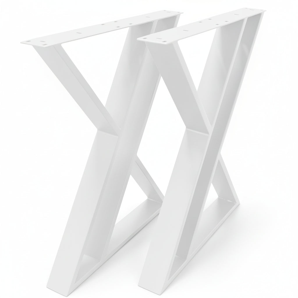 Picioare metalice masa ,negre,albe,aurii ,set 2 picioare masa metal, mobilier, finisate, vopsite,60x65x70cm alb - BUZ.RO