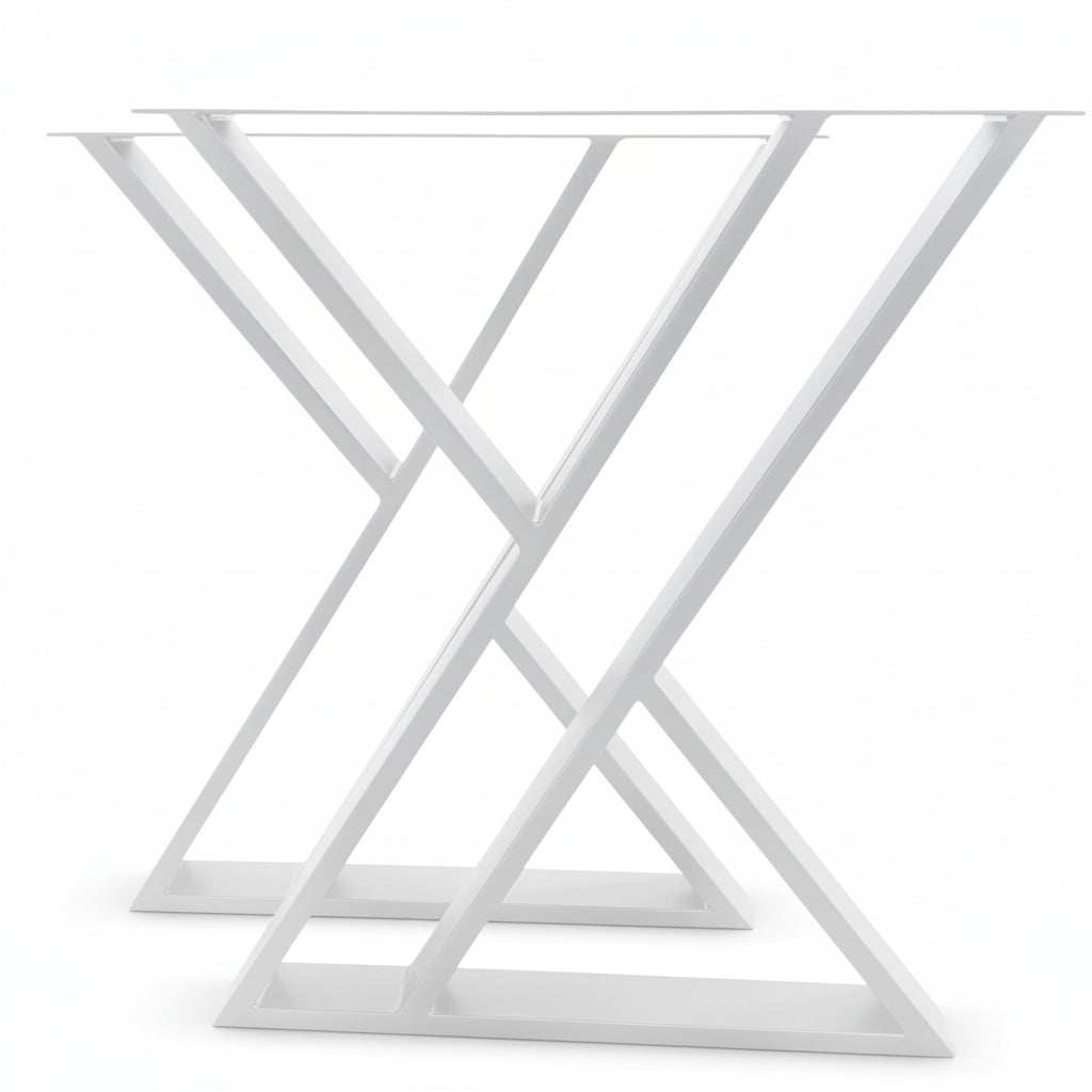 Picioare metalice masa ,negre,albe,aurii ,set 2 picioare masa metal, mobilier, finisate, vopsite,60x65x70cm alb - BUZ.RO