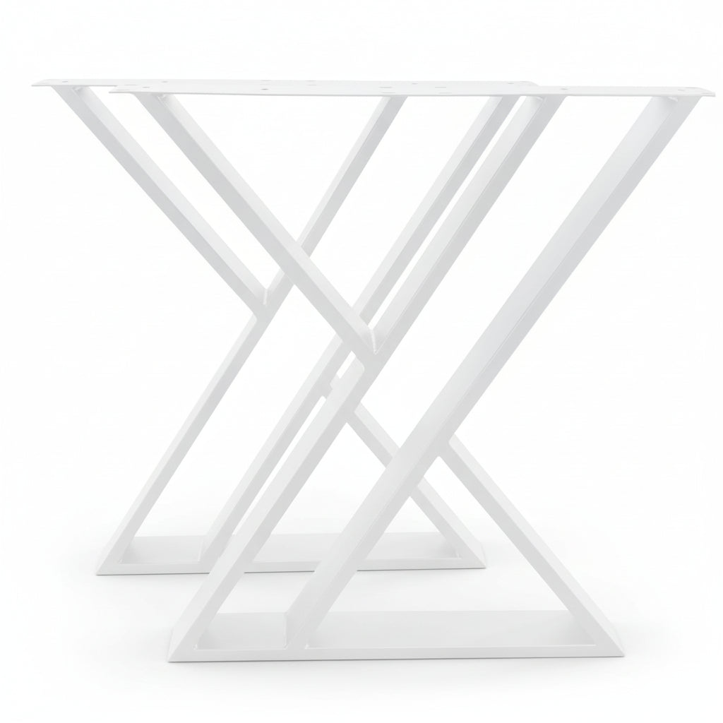 Picioare metalice masa ,negre,albe,aurii ,set 2 picioare masa metal, mobilier, finisate, vopsite,60x65x70cm alb - BUZ.RO