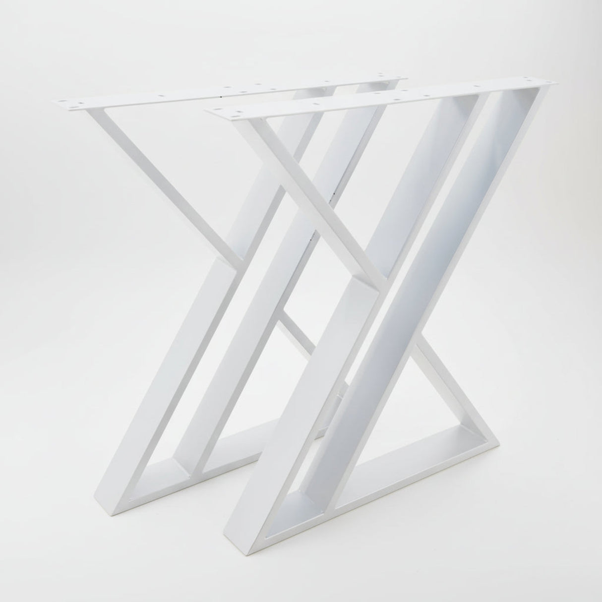 Picioare metalice masa ,negre,albe,aurii ,set 2 picioare masa metal, mobilier, finisate, vopsite,60x65x70cm alb - BUZ.RO