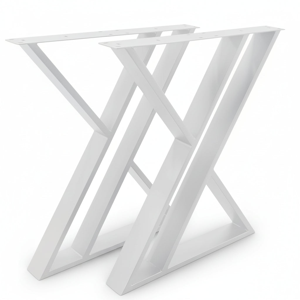 Picioare metalice masa ,negre,albe,aurii ,set 2 picioare masa metal, mobilier, finisate, vopsite,60x65x70cm alb - BUZ.RO