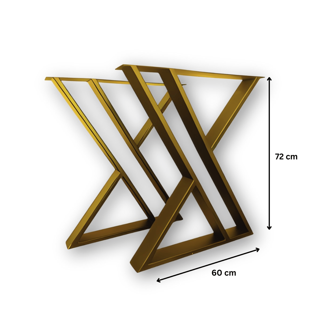 Picioare metalice masa ,negre,albe,aurii ,set 2 picioare masa metal, mobilier, finisate, vopsite,60x65x70cm auriu - BUZ.RO