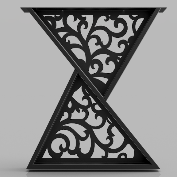 Picioare metalice masa, set metal, 2 bucati, mobilier dining, 65x8x73 cm