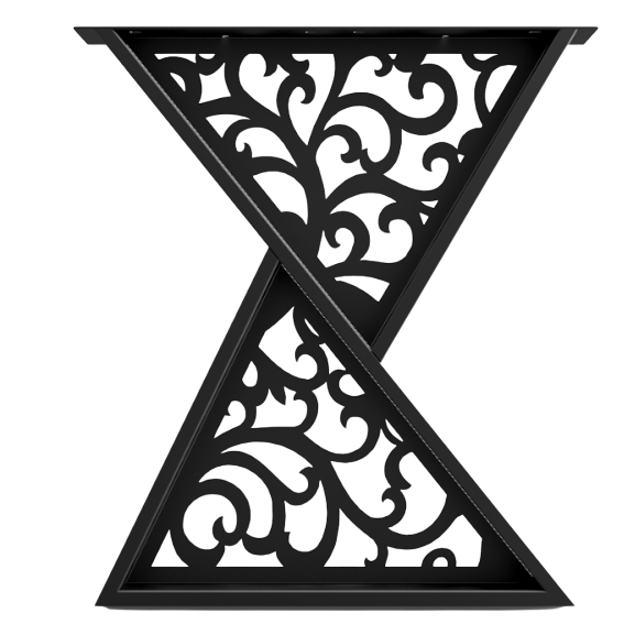 Picioare metalice masa, set metal, 2 bucati, mobilier dining, 65x8x73 cm