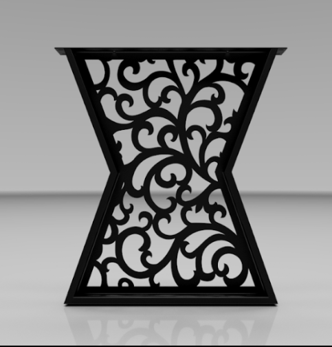 Picioare metalice masa, set metal, 2 bucati, mobilier dining, 65 x 8 x 73 cm  NEGRU