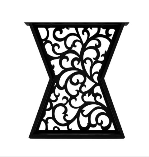 Picioare metalice masa, set metal, 2 bucati, mobilier dining, 65 x 8 x 73 cm  NEGRU