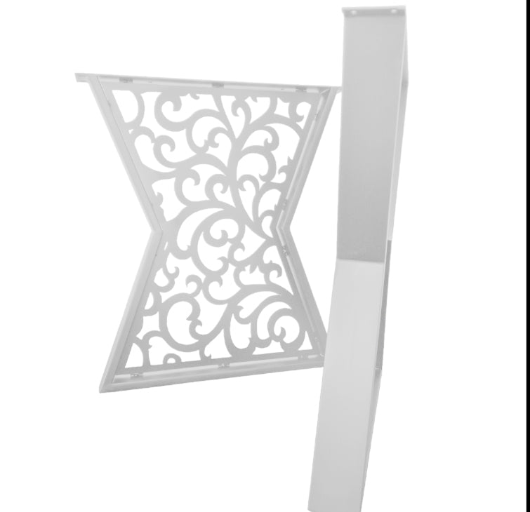 Picioare metalice masa, set metal, 2 bucati, mobilier dining, 65 x 8 x 73 cm  NEGRU