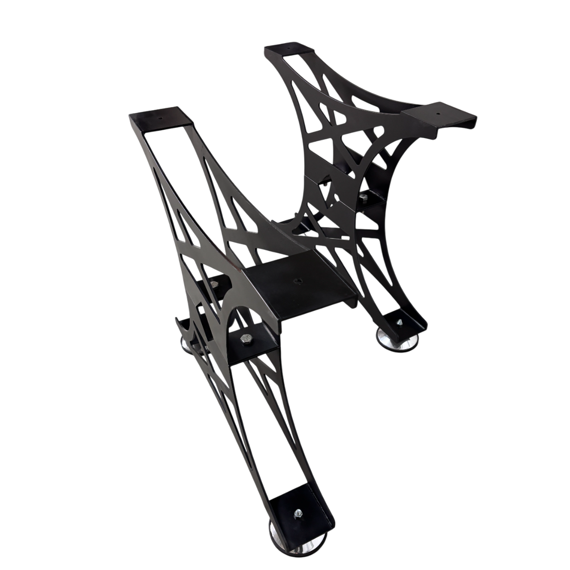 Picioare metalice masa, set metal, 2 bucati, mobilier dining, NEGRU