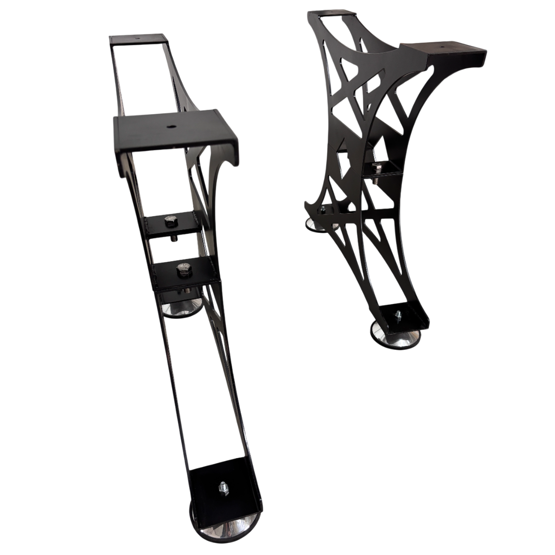 Picioare metalice masa, set metal, 2 bucati, mobilier dining, NEGRU