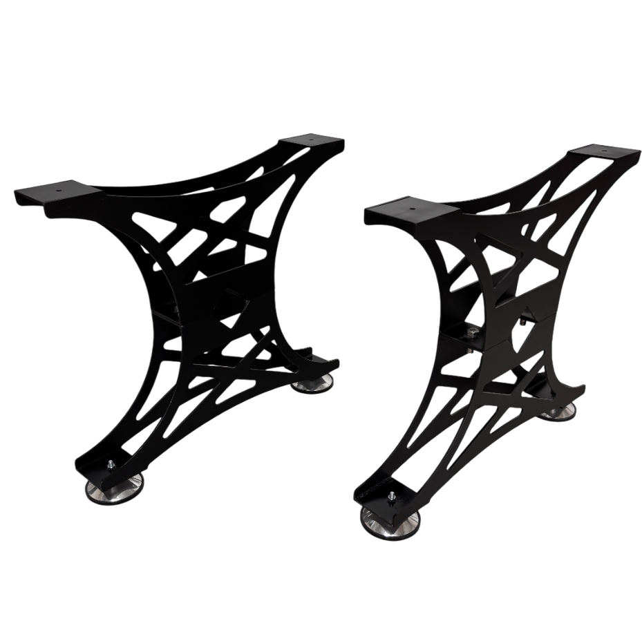 Picioare metalice masa, set metal, 2 bucati, mobilier dining, NEGRU