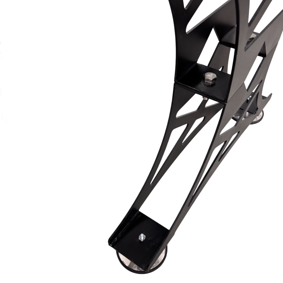 Picioare metalice masa, set metal, 2 bucati, mobilier dining, NEGRU