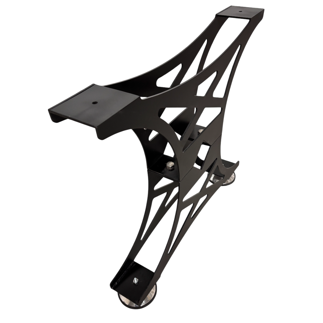 Picioare metalice masa, set metal, 2 bucati, mobilier dining, NEGRU