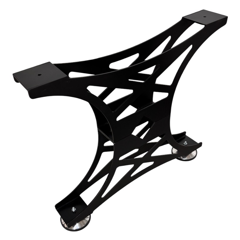 Picioare metalice masa, set metal, 2 bucati, mobilier dining, NEGRU