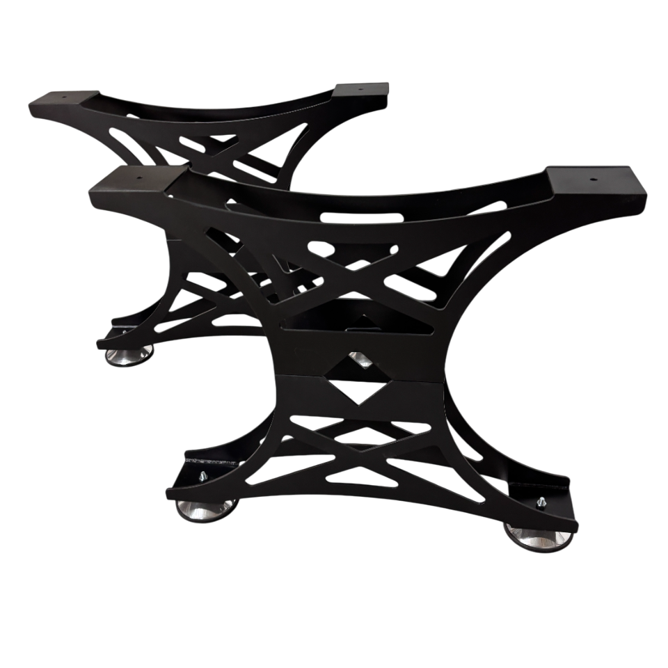 Picioare metalice masa, set metal, 2 bucati, mobilier dining, NEGRU