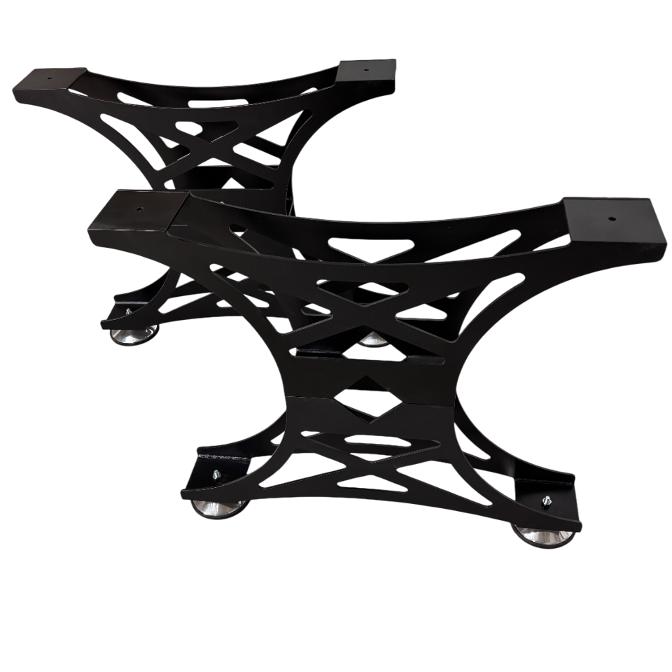 Picioare metalice masa, set metal, 2 bucati, mobilier dining, NEGRU