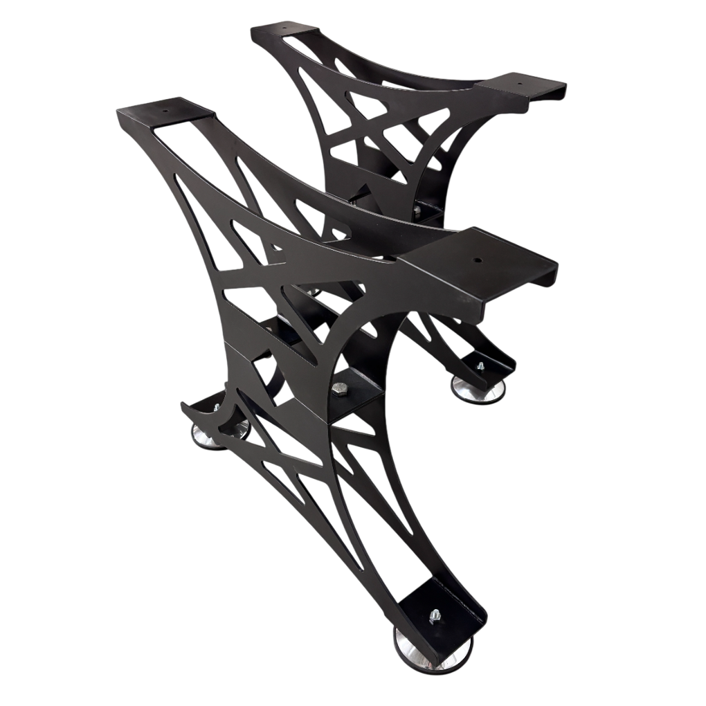 Picioare metalice masa, set metal, 2 bucati, mobilier dining, NEGRU