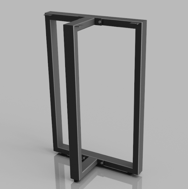 Picioare metalice masa, set metal, 2 bucati, mobilier dining, 48x 5 x 73 cm NEGRU - BUZ.RO