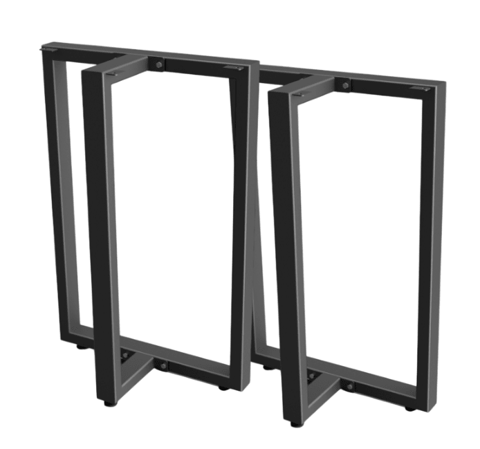 Picioare metalice masa, set metal, 2 bucati, mobilier dining, 48x 5 x 73 cm NEGRU - BUZ.RO