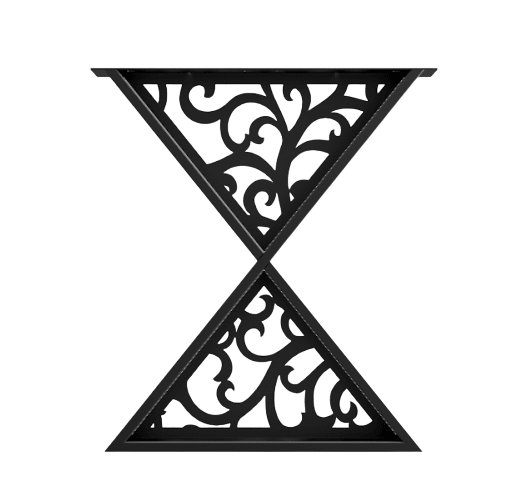 Picioare metalice masa, set metal, 2 bucati, mobilier dining, 60 x 72 x 8 cm NEGRU - BUZ.RO