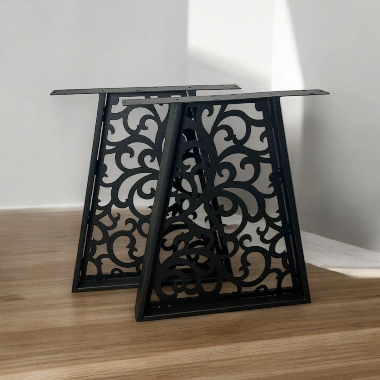 Picioare metalice masa, set metal, 2 bucati, mobilier dining, 60 x 8 x 73cm - BUZ.RO