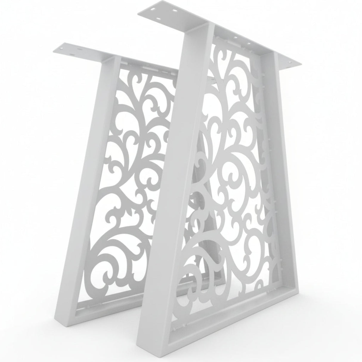 Picioare metalice masa, set metal, 2 bucati, mobilier dining, 60 x 8 x 73cm - BUZ.RO