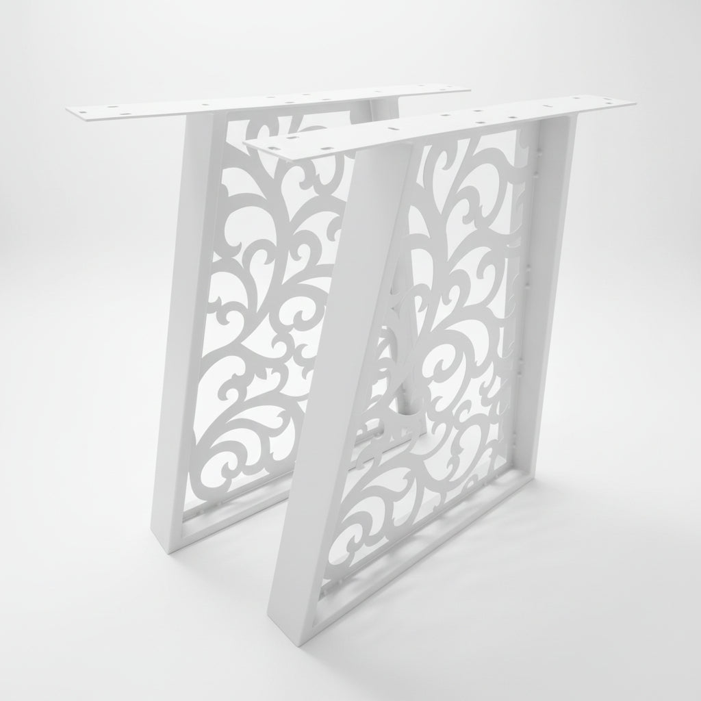 Picioare metalice masa, set metal, 2 bucati, mobilier dining, 60 x 8 x 73cm - BUZ.RO