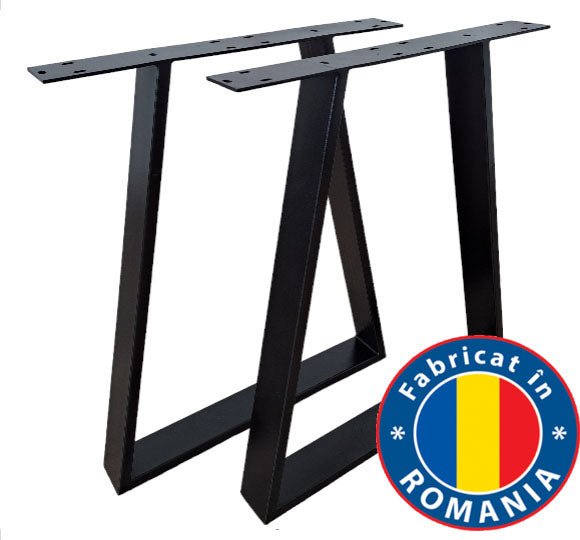 Picioare metalice masa, set metal, 2 bucati, mobilier dining, 60x 8 x 73cm - BUZ.RO