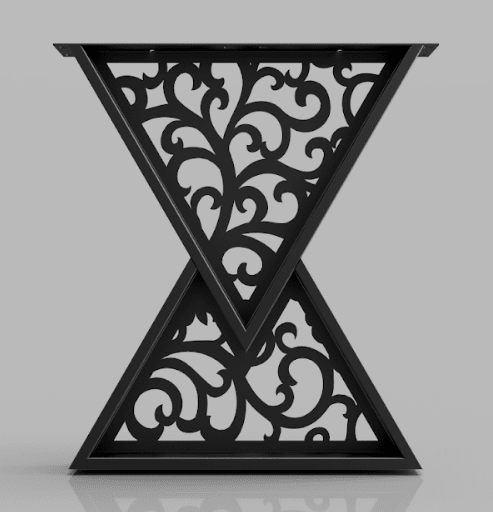 Picioare metalice masa, set metal, 2 bucati, mobilier dining, 65 x 72 x 8 cm - BUZ.RO