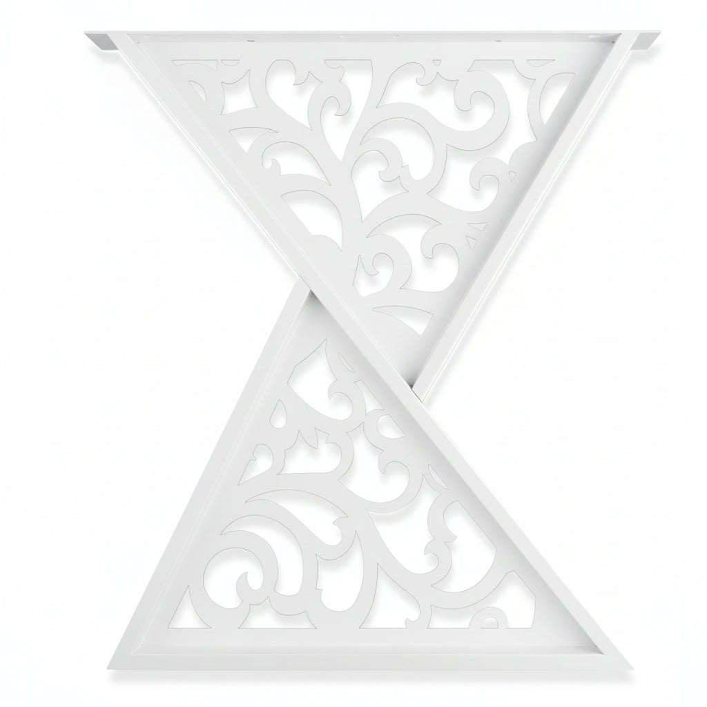 Picioare metalice masa, set metal, 2 bucati, mobilier dining, 65x8x73 cm - BUZ.RO