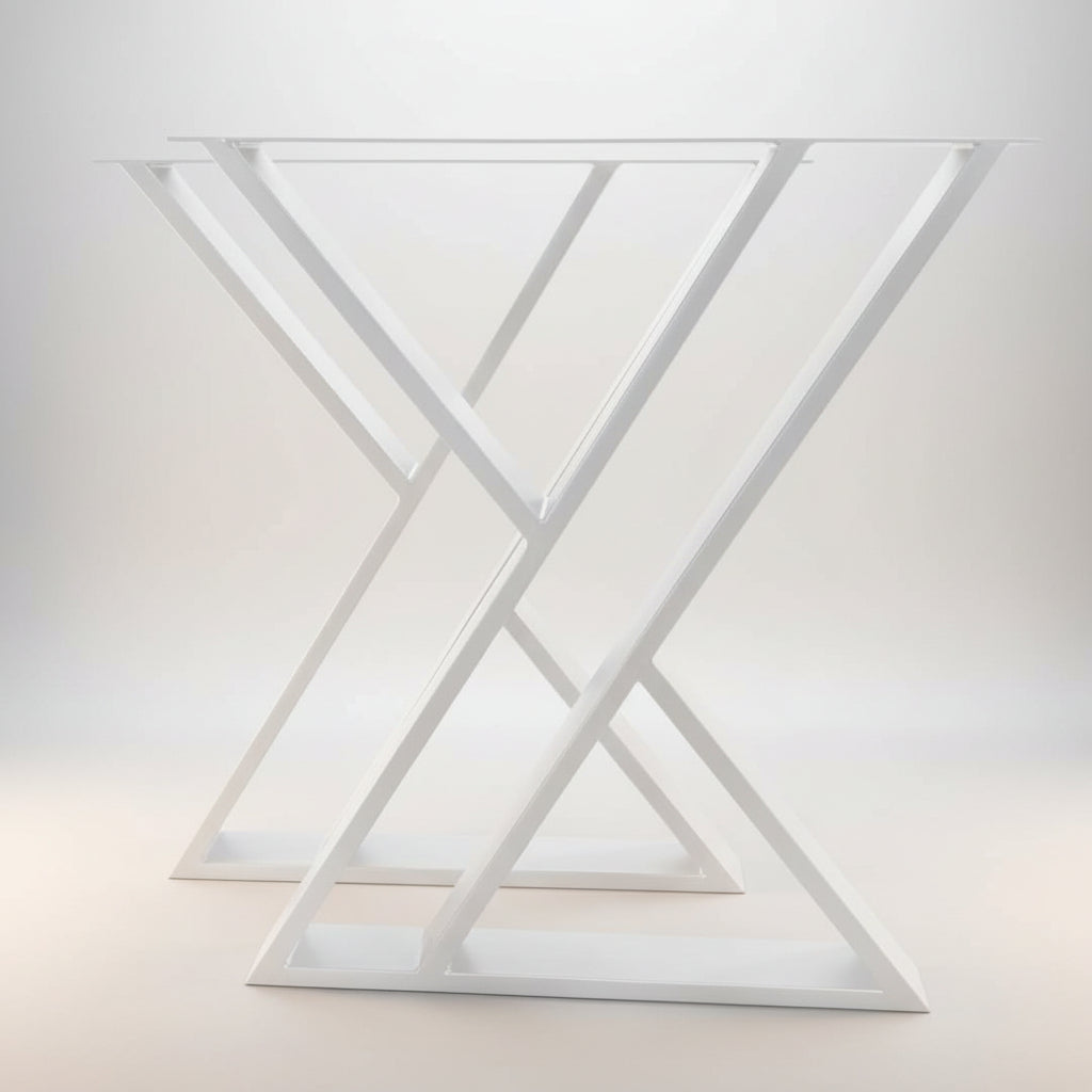 Picioare metalice masa, set metal, 2 bucati, mobilier dining, 65x8x73cm - BUZ.RO