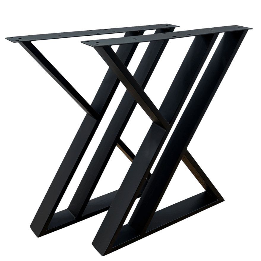 Picioare metalice masa, set metal, 2 bucati, mobilier dining, 65x8x73cm - BUZ.RO