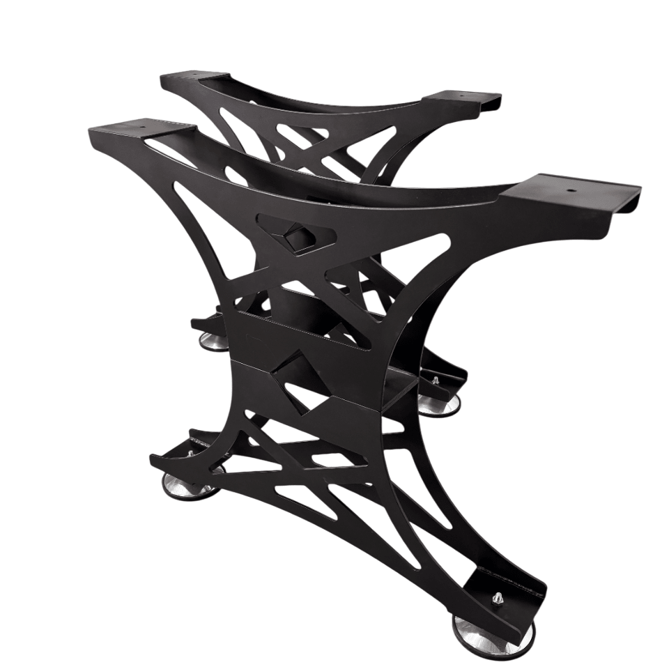 Picioare metalice masa, set metal, 2 bucati, mobilier dining, NEGRU - BUZ.RO