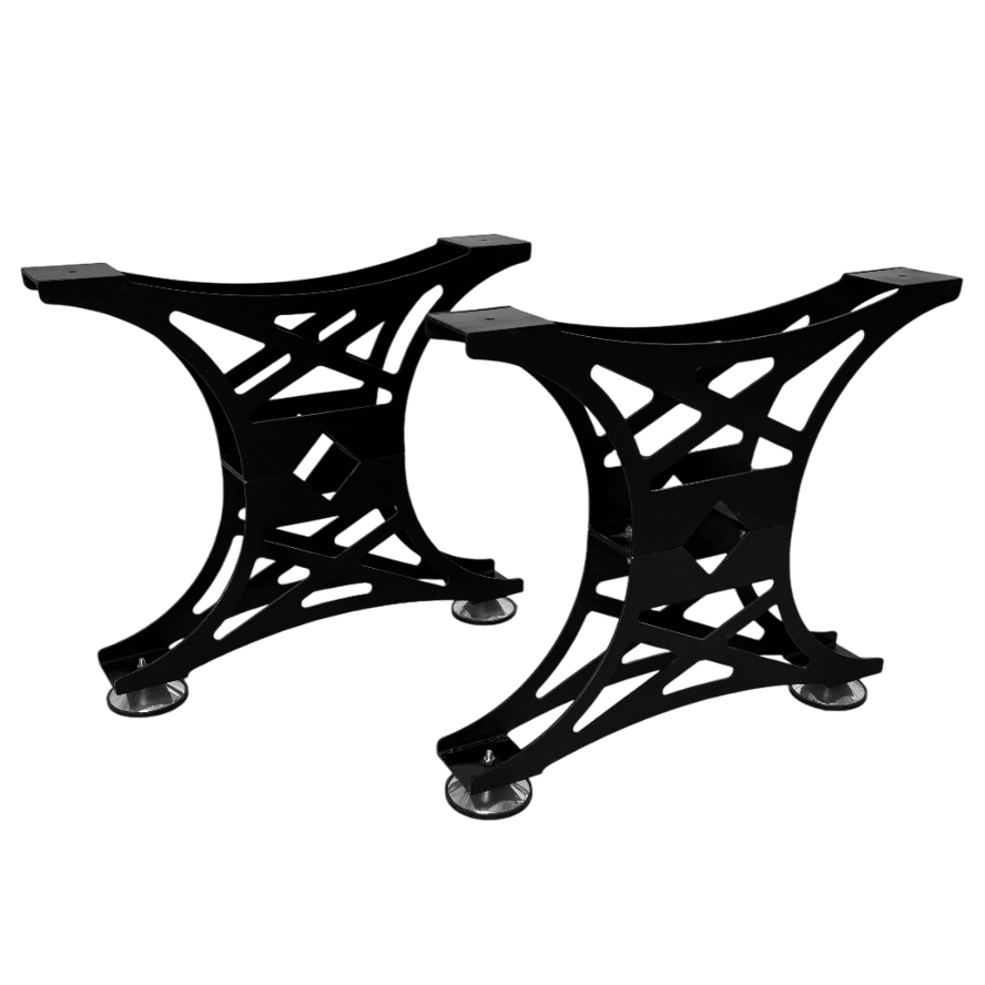 Picioare metalice masa, set metal, 2 bucati, mobilier dining, NEGRU - BUZ.RO