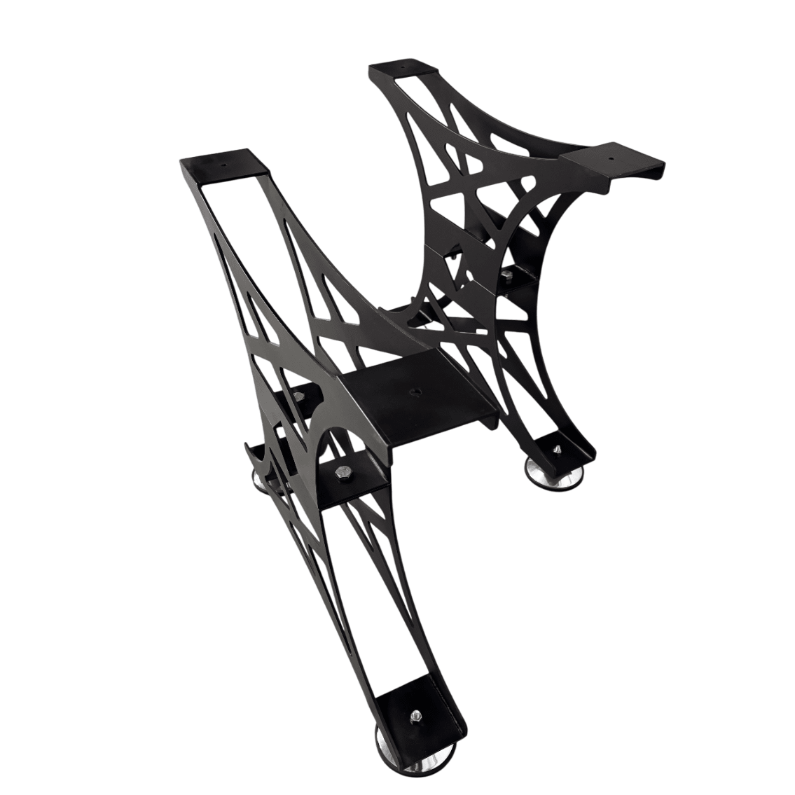 Picioare metalice masa, set metal, 2 bucati, mobilier dining, NEGRU - BUZ.RO