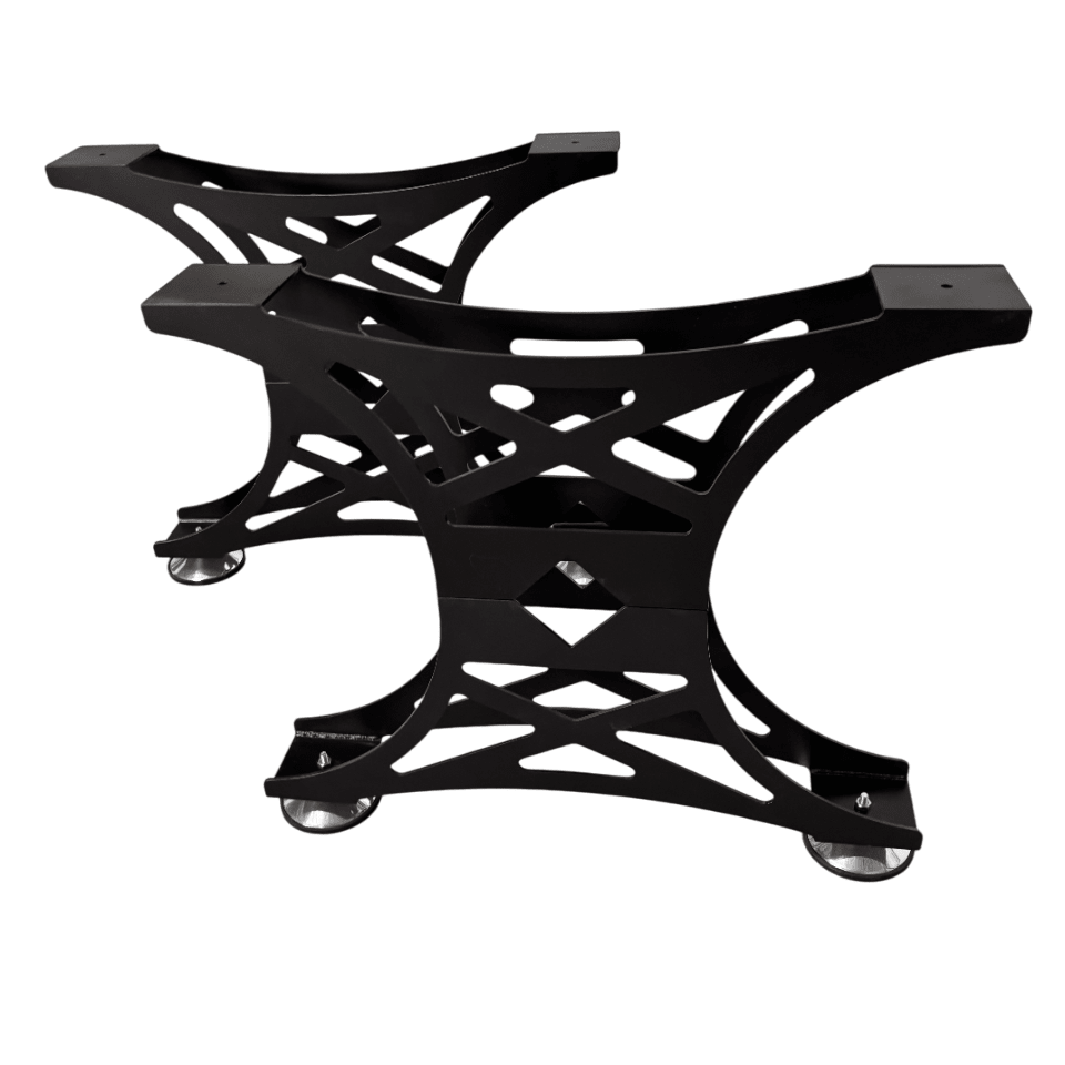 Picioare metalice masa, set metal, 2 bucati, mobilier dining, NEGRU - BUZ.RO