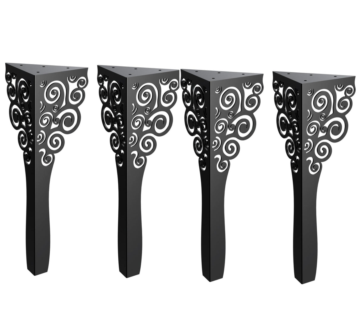 Picioare metalice mobilier,masa dinning, masuta cafea,comoda,consola, model flower, set 4 buc - BUZ.RO