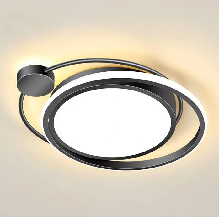 Plafoniera lustra LED, moderna, aluminiu, 3 culori, telecomanda integrata, 37X46.5 cm