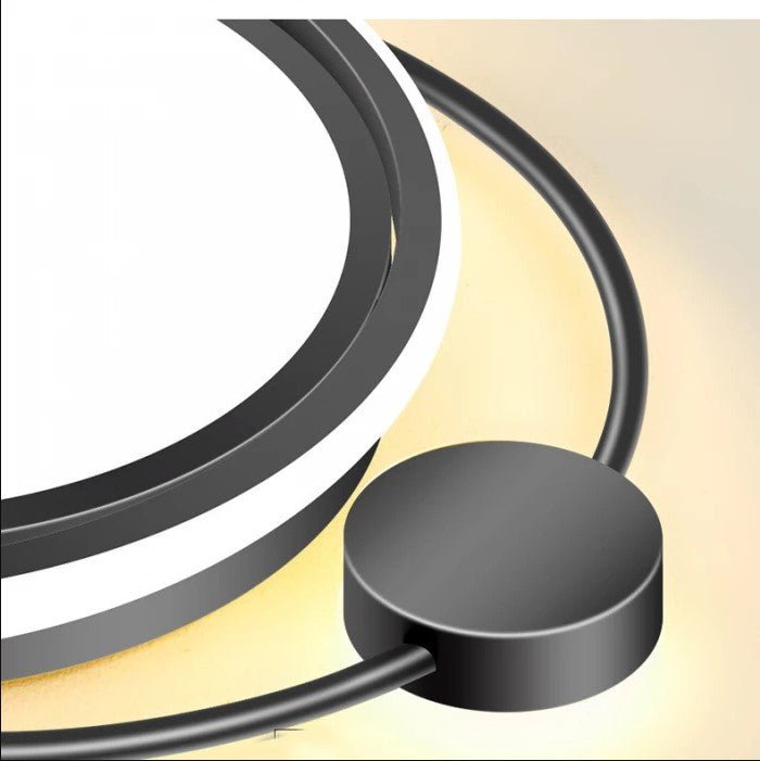 Plafoniera lustra LED, moderna, aluminiu, 3 culori, telecomanda integrata, 37X46.5 cm - BUZ.RO