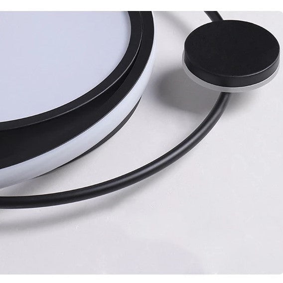 Plafoniera lustra LED, moderna, aluminiu, 3 culori, telecomanda integrata, 37X46.5 cm - BUZ.RO