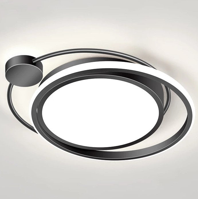 Plafoniera lustra LED, moderna, aluminiu, 3 culori, telecomanda integrata, 37X46.5 cm - BUZ.RO