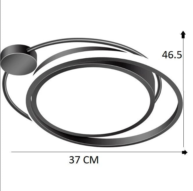 Plafoniera lustra LED, moderna, aluminiu, 3 culori, telecomanda integrata, 37X46.5 cm - BUZ.RO