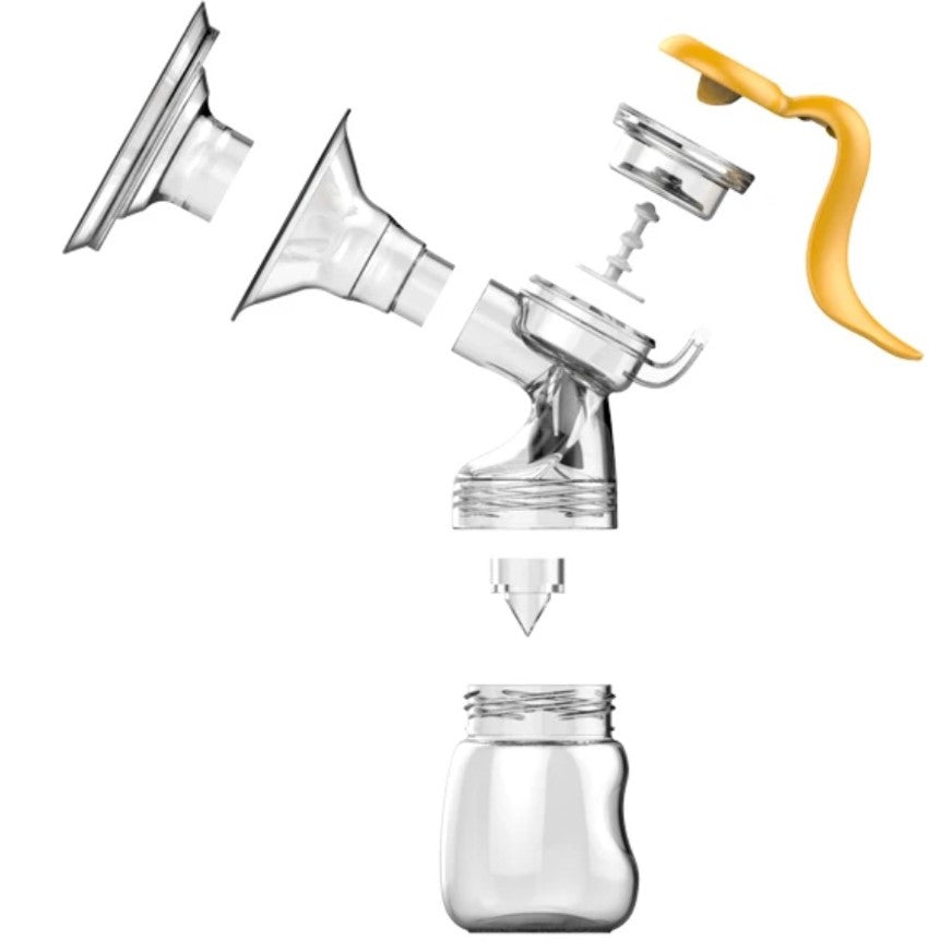 Pompa de san manuala Doopser, alaptare naturala, biberon cu senzor temperatura, tetina, cupa silicon, 2 nivele ajustabile