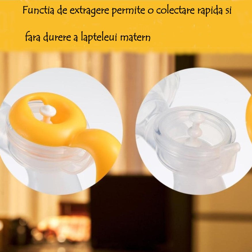 Pompa de san manuala Doopser, alaptare naturala, biberon cu senzor temperatura, tetina, cupa silicon, 2 nivele ajustabile